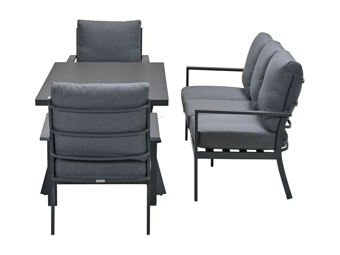 Garden Impressions Senja lounge dining set stoel-bank 4-delig mystic grey