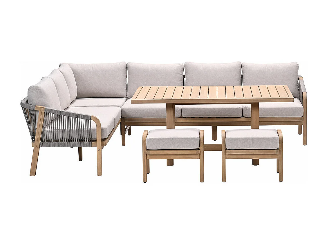 Garden Impressions Alora lounge dining set 5-delig links - grey sand