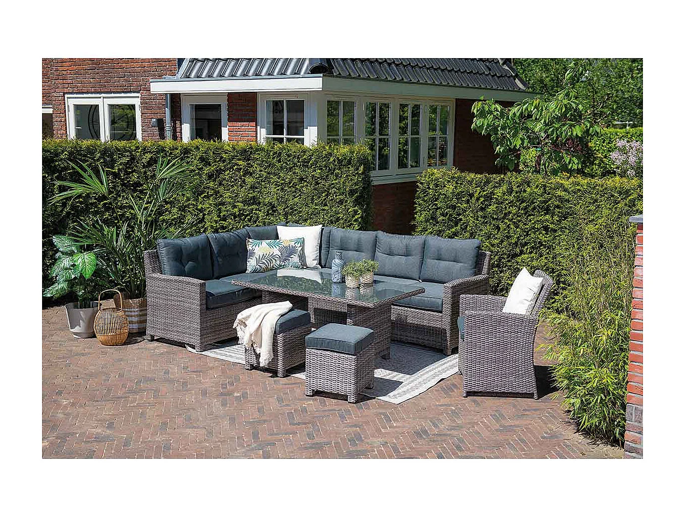 Garden Impressions Jaru lounge dining set 6-delig links - luxe kussens