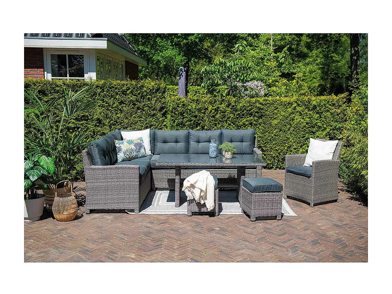 Garden Impressions Jaru lounge dining set 6-delig links - luxe kussens