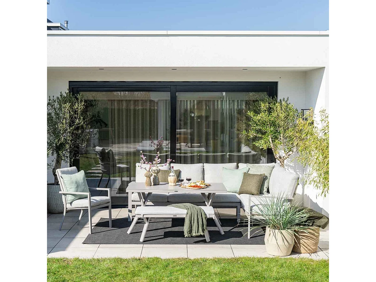 Garden Impressions Senja lounge dining set 3-delig rechts - valley sand