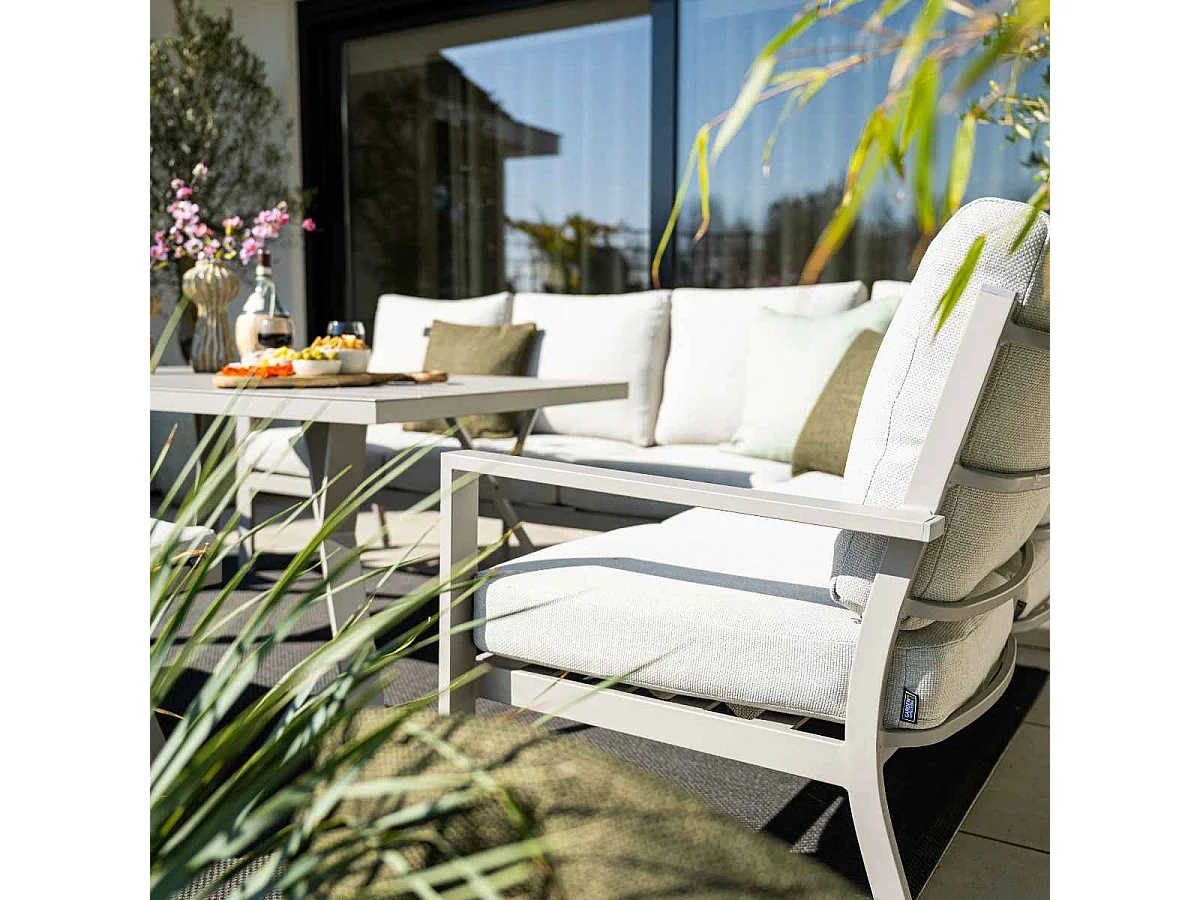 Garden Impressions Senja lounge dining set 3-delig rechts - valley sand