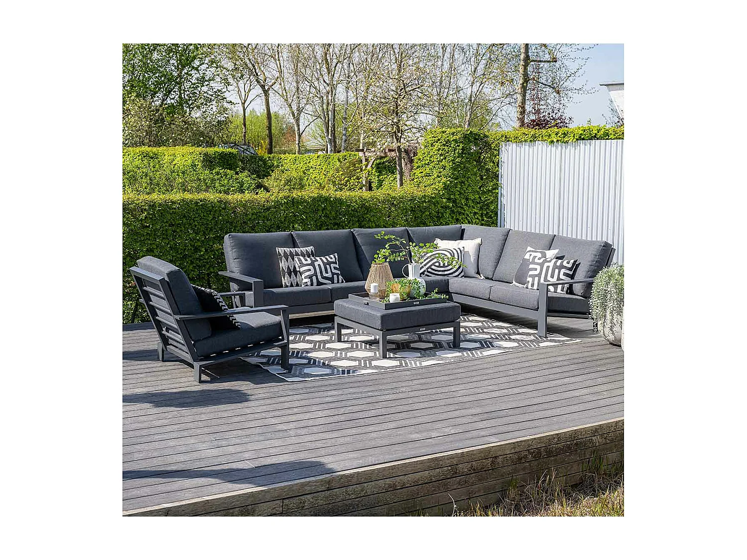 Garden Impressions Coba loungeset 5-delig donker grijs