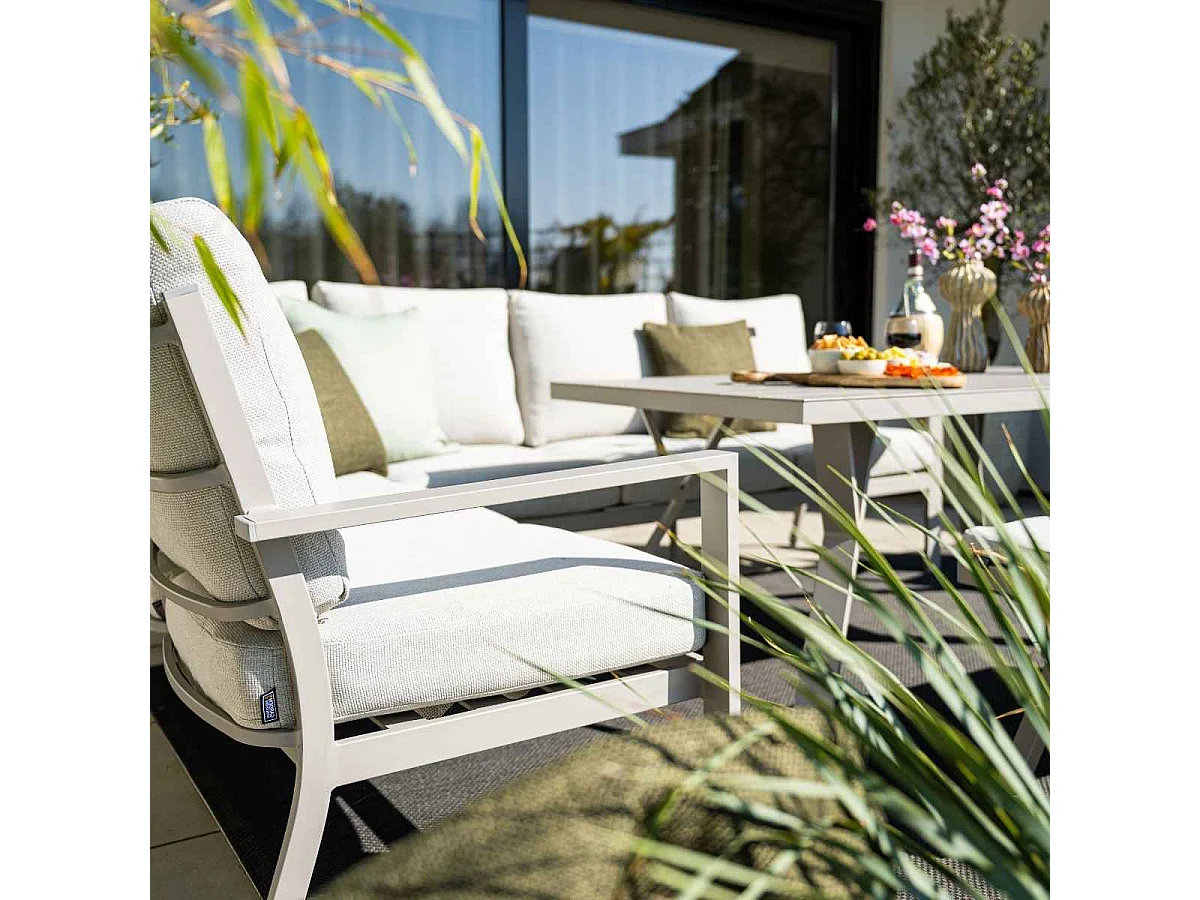 Garden Impressions Senja lounge dining set 3-delig links - valley sand