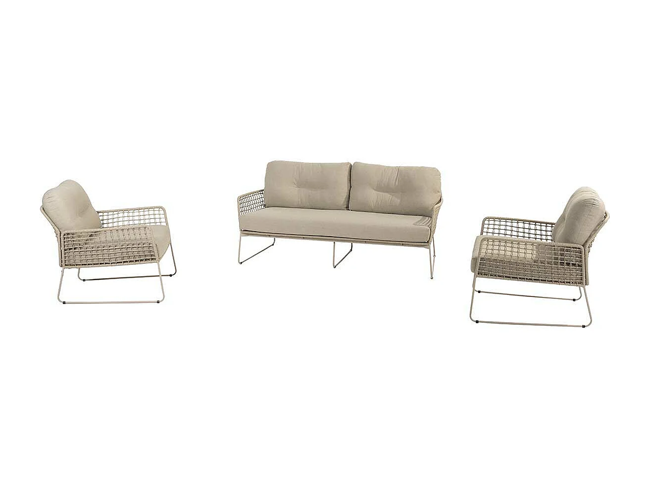 Ensemble de salon 4 Seasons Outdoor Albano 3 pièces latté