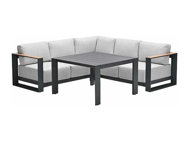 Garden Impressions Malakka lounge dining set 4-delig - valley sand - light teak look