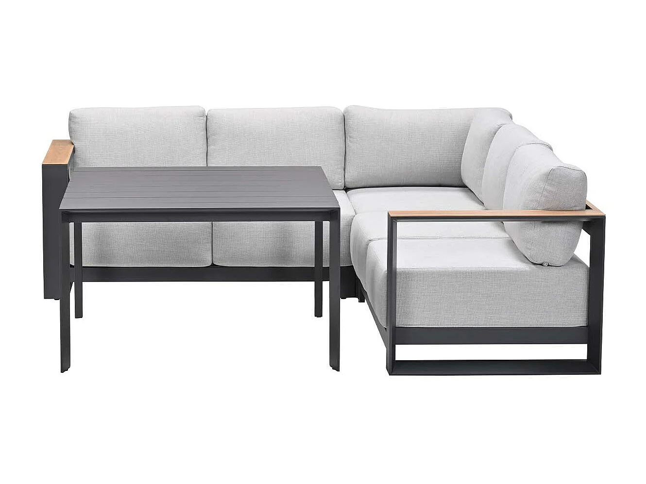 Garden Impressions Malakka lounge dining set 4-delig - valley sand - light teak look