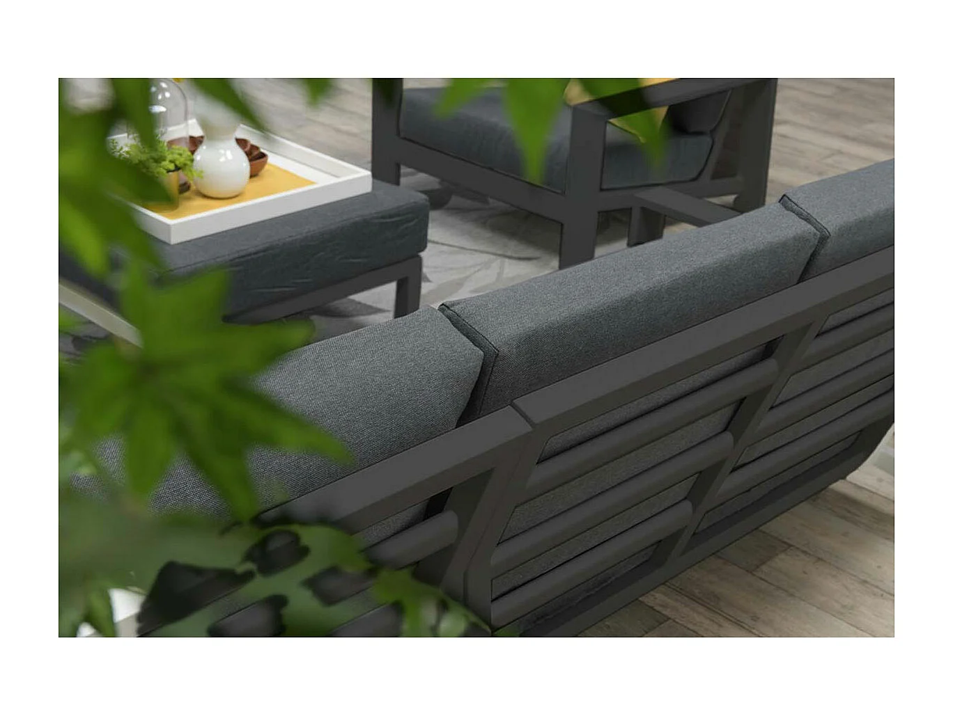 Garden Impressions Coba Ensemble de salon 4-pièces - gris foncé