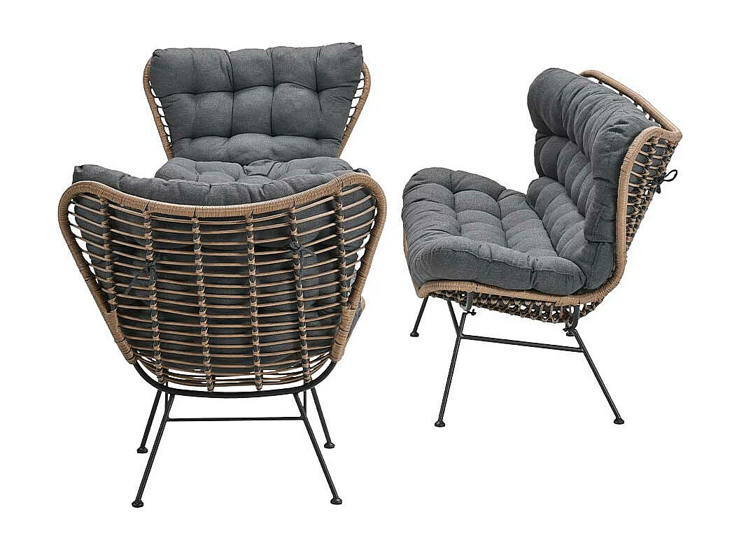 Ensemble de salon Garden Impressions Melfort en rotin naturel - 3 pièces