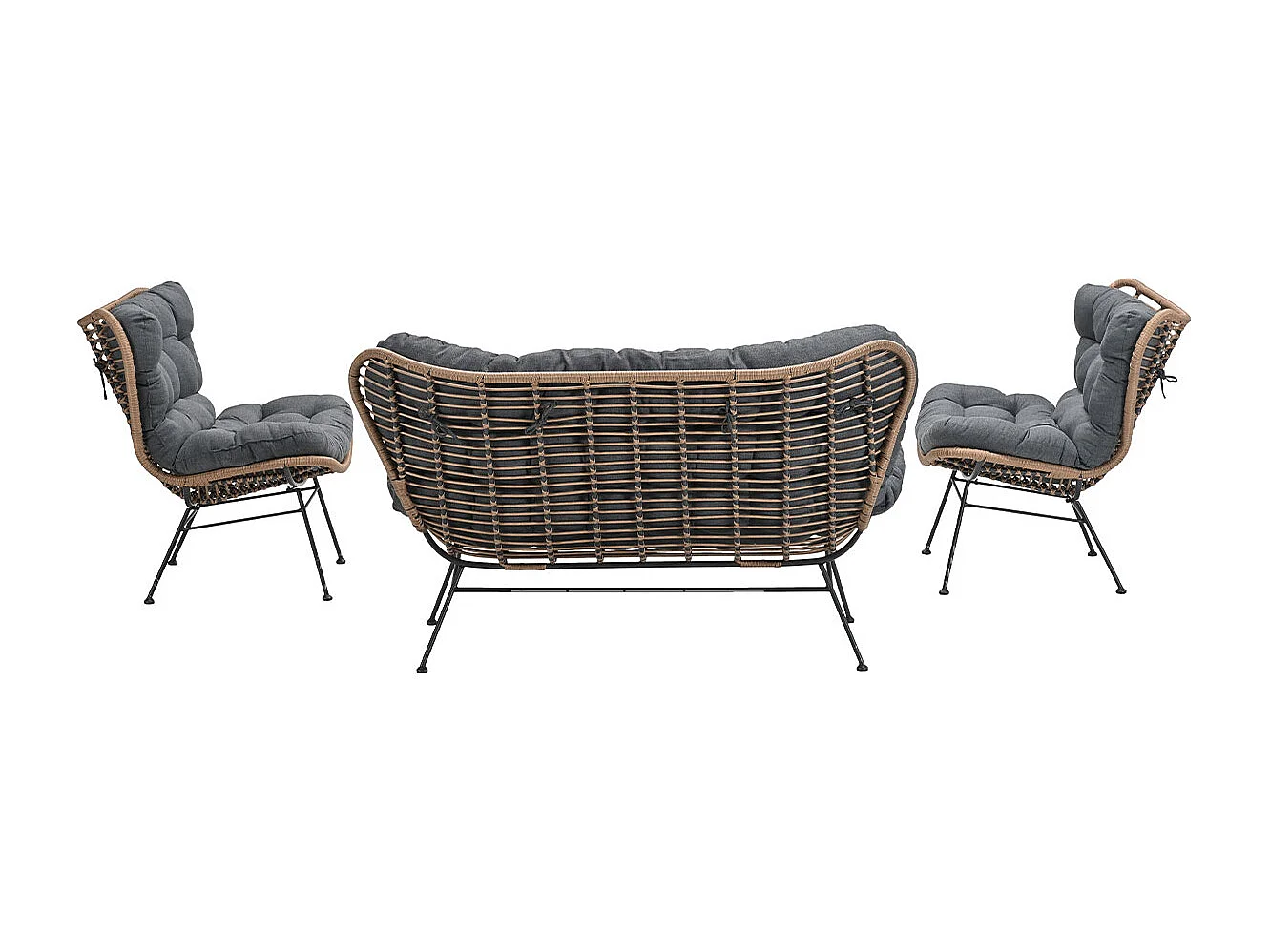 Ensemble de salon Garden Impressions Melfort en rotin naturel - 3 pièces