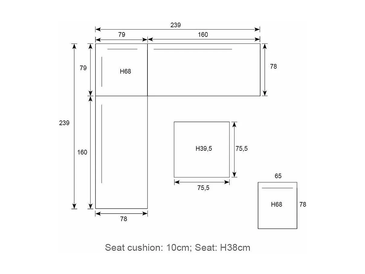 Garden Impressions ensemble de salon Diego gris foncé 4 pièces