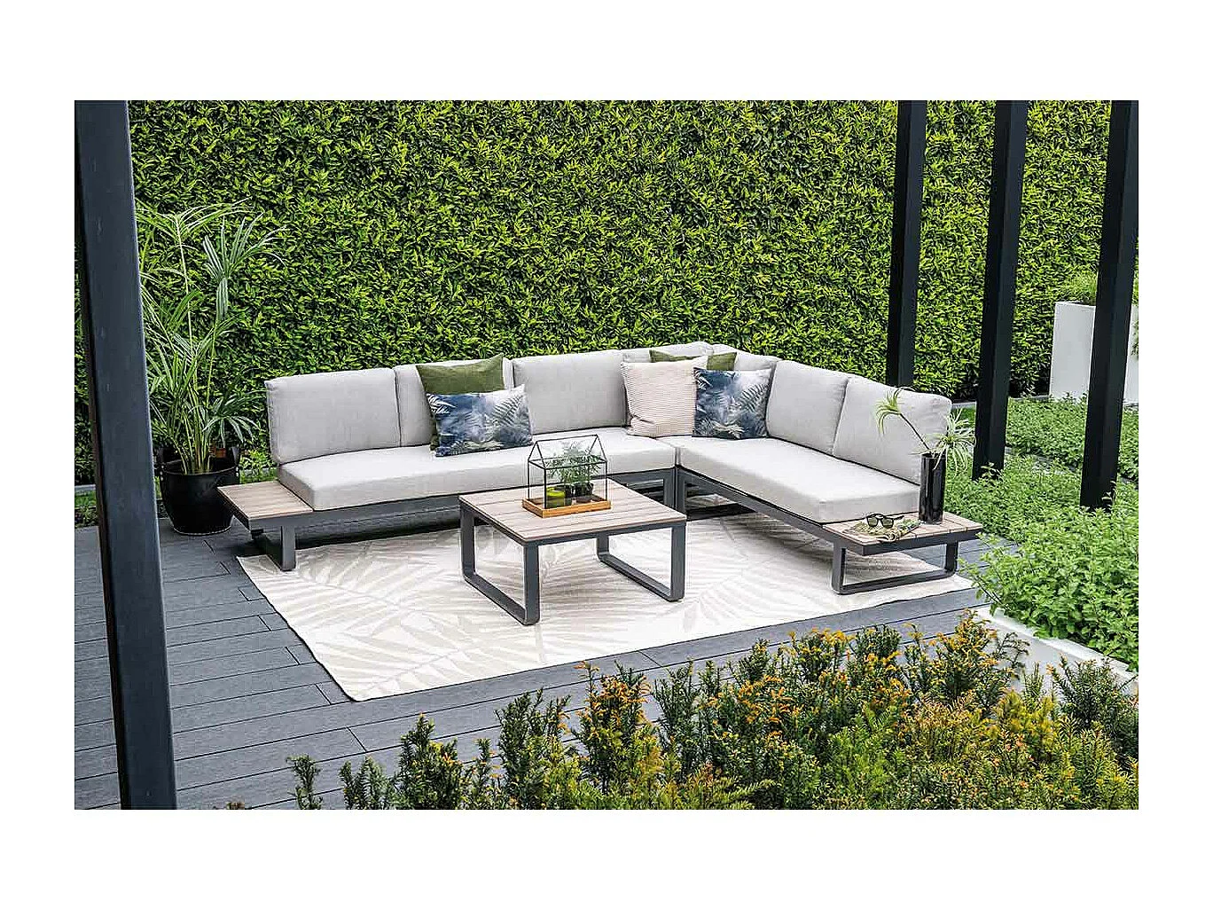 Garden Impressions Diego loungeset 4-delig - donker grijs