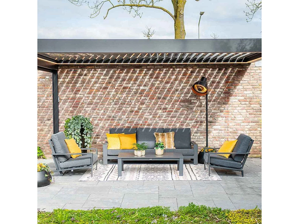 Garden Impressions Coba loungeset 4-delig - donker grijs - reflex black