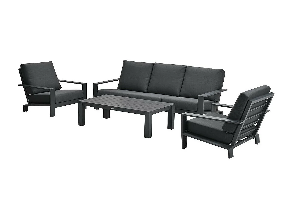 Garden Impressions Coba loungeset 4-delig - donker grijs - reflex black