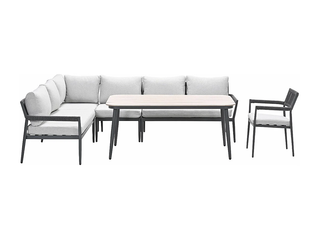 Garden Impressions Tineo lounge dining set 6-delig incl stoel - donker grijs