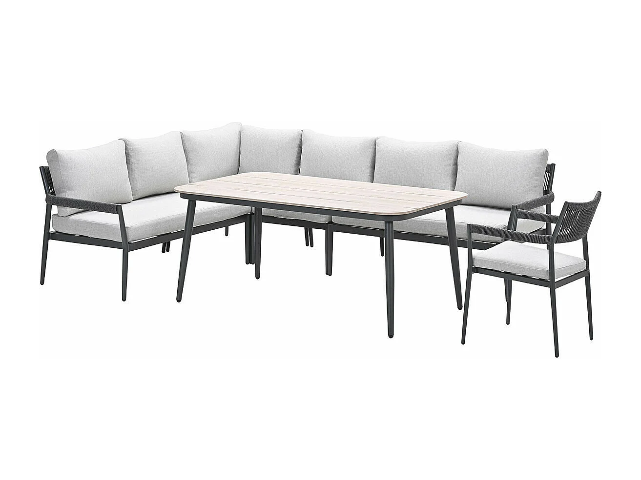 Garden Impressions Tineo lounge dining set 6-delig incl stoel - donker grijs