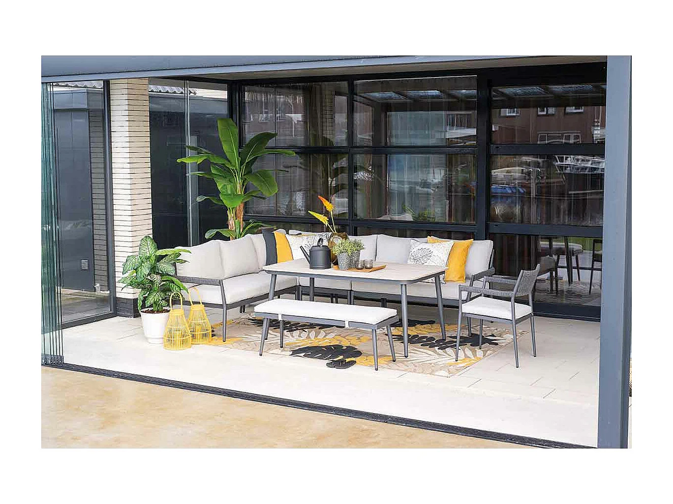 Garden Impressions Tineo lounge dining set 6-delig incl stoel - donker grijs