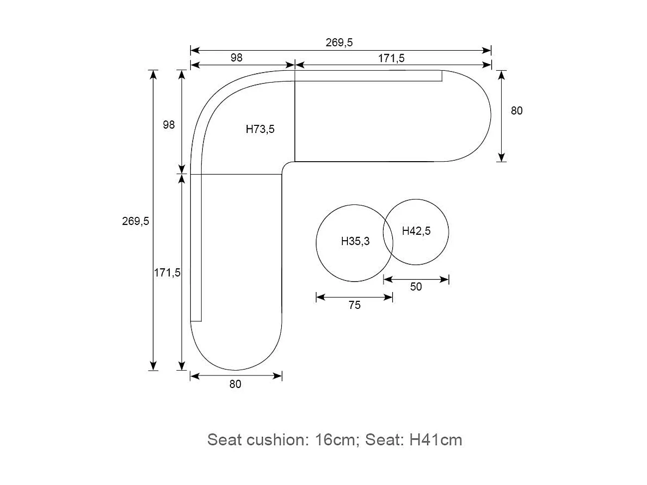 Ensemble de salon Garden Impressions Queenstown taupe 3 pièces