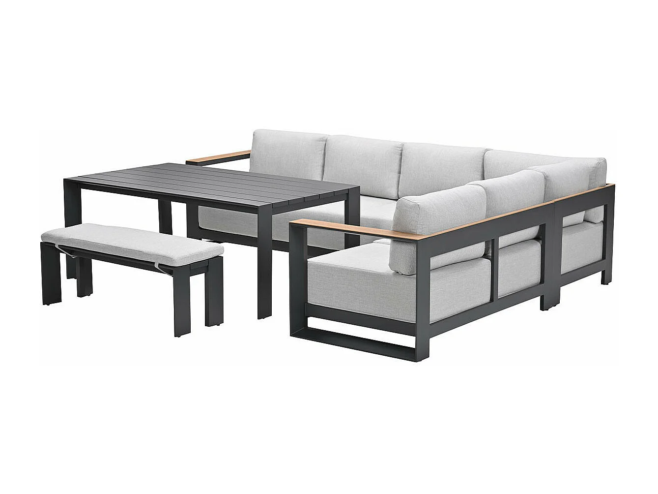 Garden Impressions Malakka lounge dining set 6-delig - valley sand - light teak look