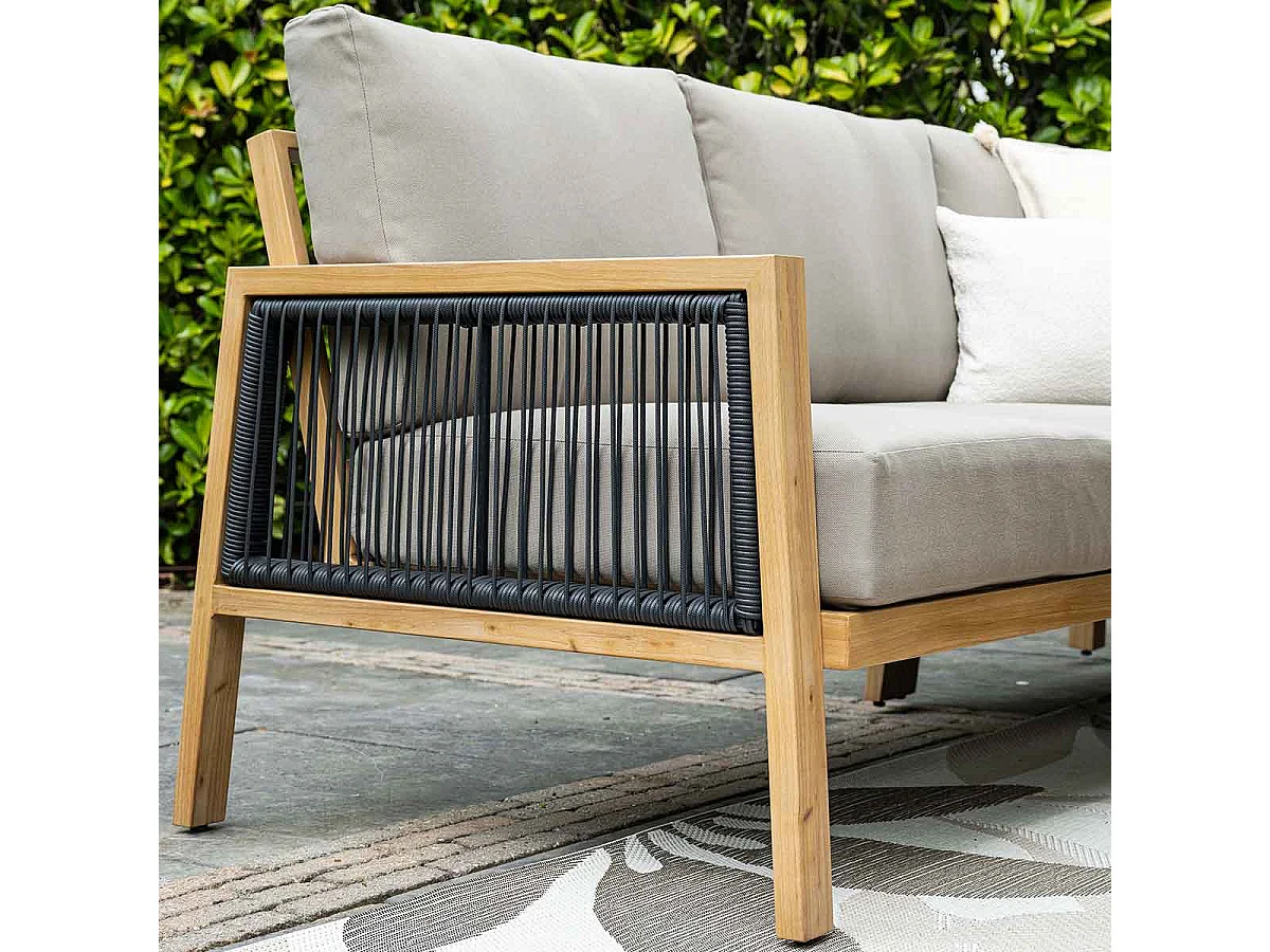 Salon de jardin salle à manger Garden Impressions San Capri 5 pièces aluminium teck clair