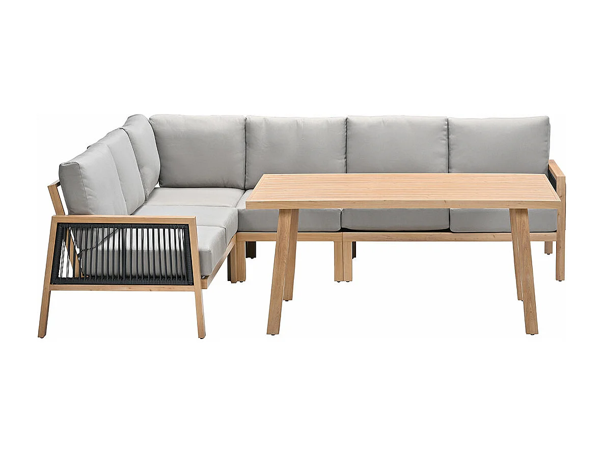 Salon de jardin salle à manger Garden Impressions San Capri 5 pièces aluminium teck clair