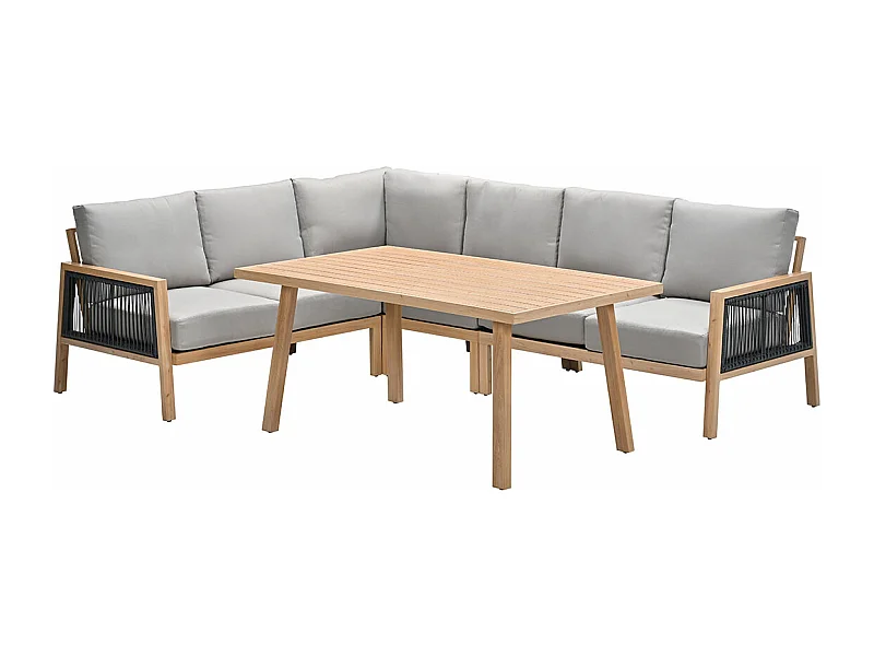 Salon de jardin salle à manger Garden Impressions San Capri 5 pièces aluminium teck clair