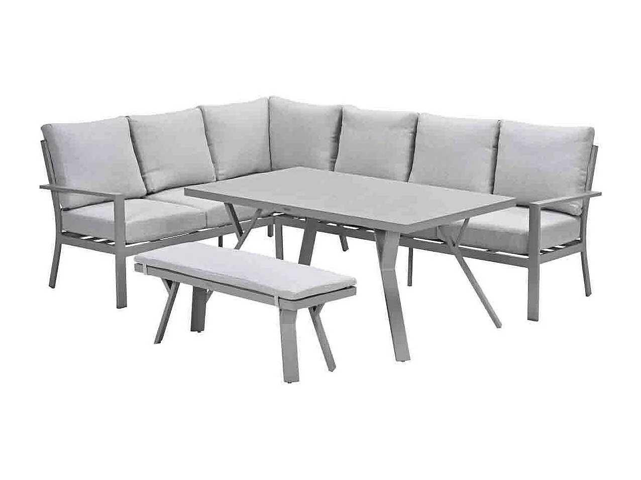 Garden Impressions Senja lounge dining set 4-delig links - valley sand