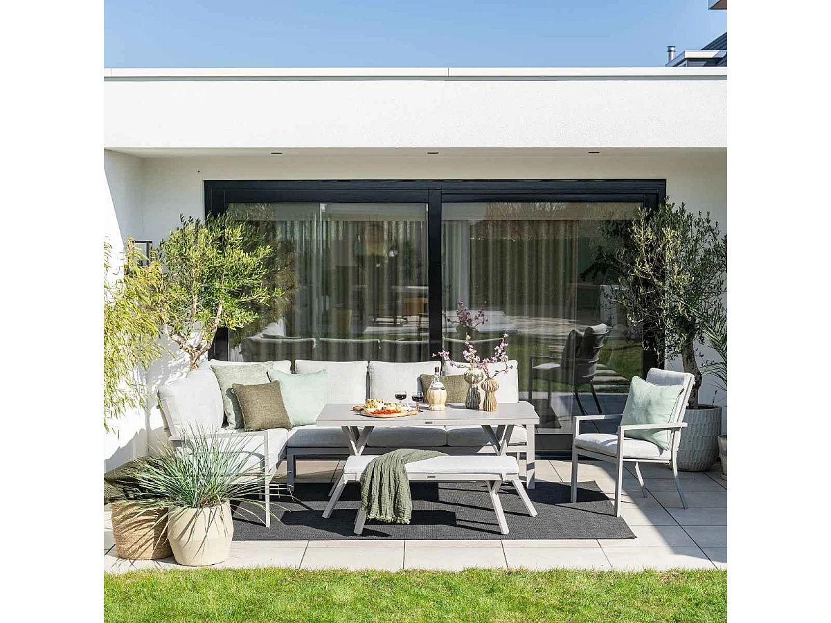 Garden Impressions Senja lounge dining set 4-delig links - valley sand