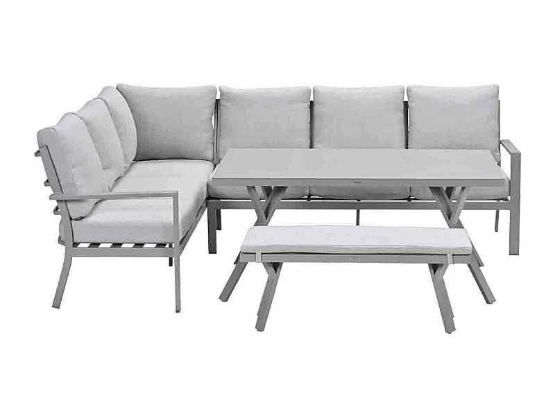 Garden Impressions Senja lounge dining set 4-delig links - valley sand