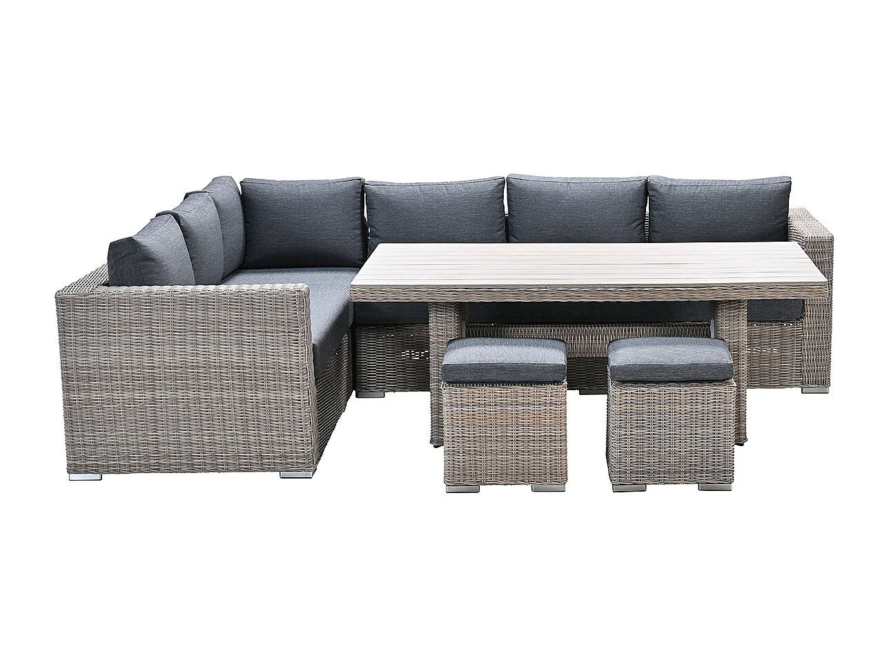 Garden Impressions Tennessee lounge dining set links 5-delig vintage willow - texfiber