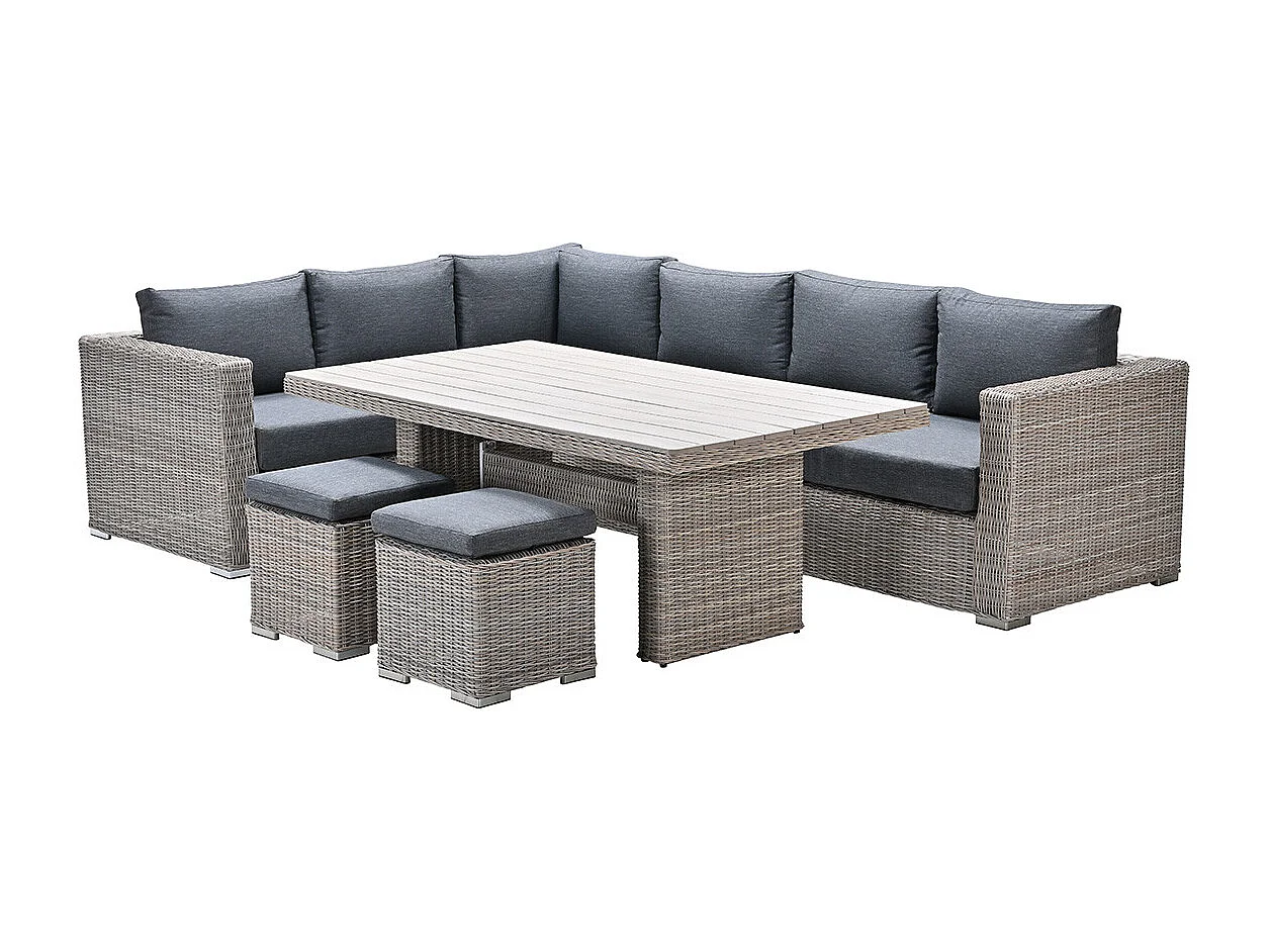 Garden Impressions Tennessee lounge dining set links 5-delig vintage willow - texfiber