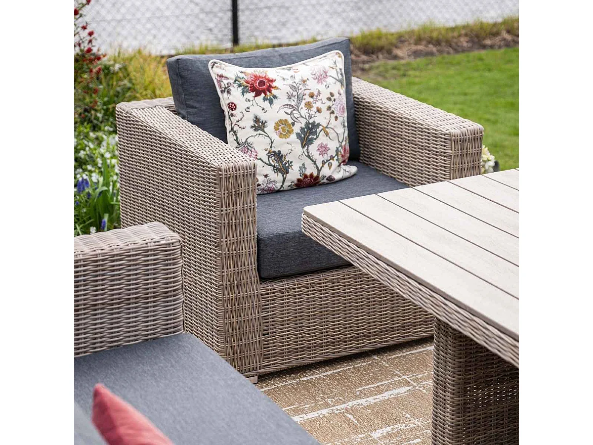 Garden Impressions Tennessee lounge dining set links 5-delig vintage willow - texfiber