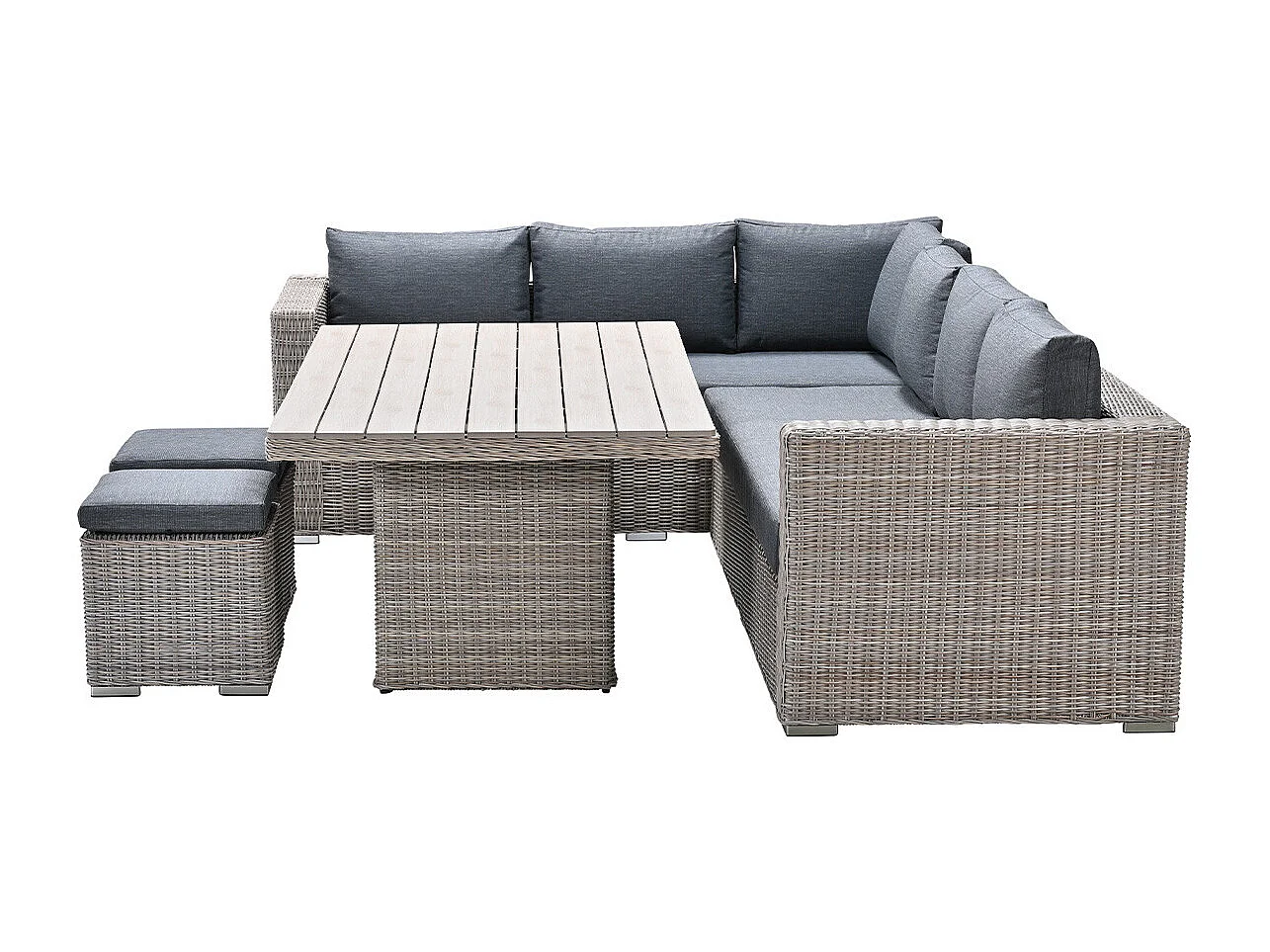 Garden Impressions Tennessee lounge dining set links 5-delig vintage willow - texfiber