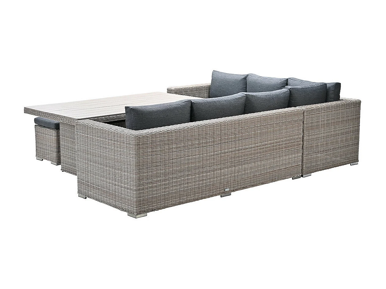 Garden Impressions Tennessee lounge dining set links 5-delig vintage willow - texfiber