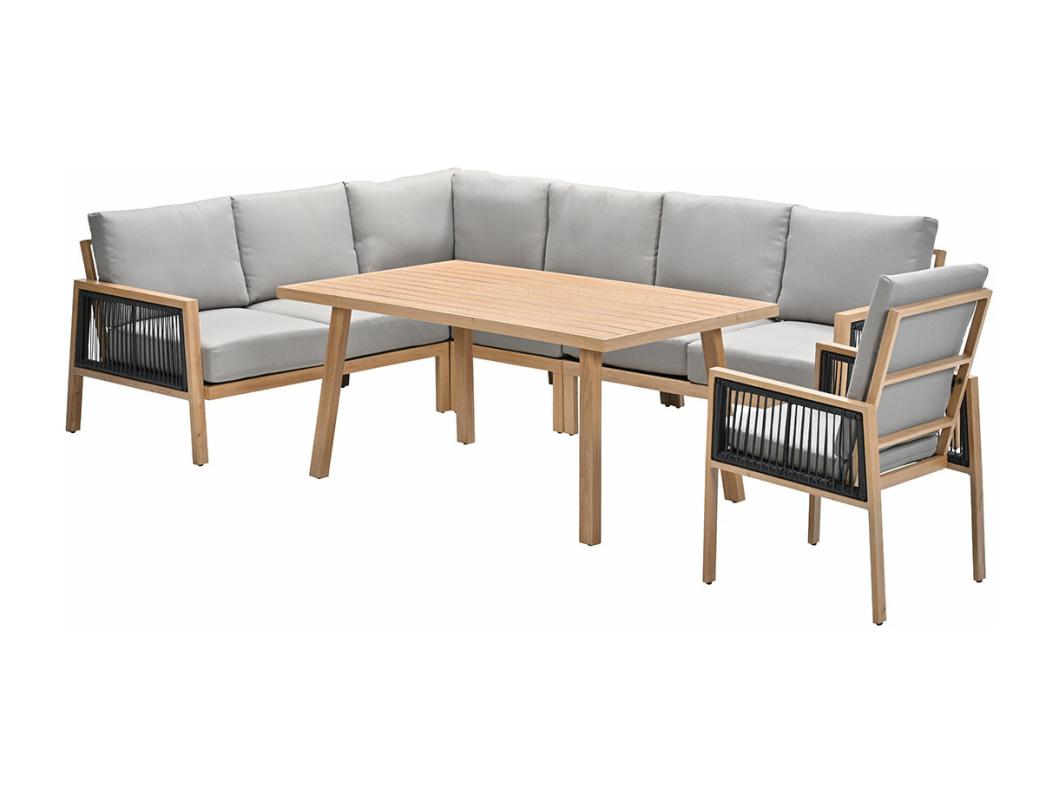 Garden Impressions San Capri lounge dining set 6-delig incl. stoel - light teak aluminium