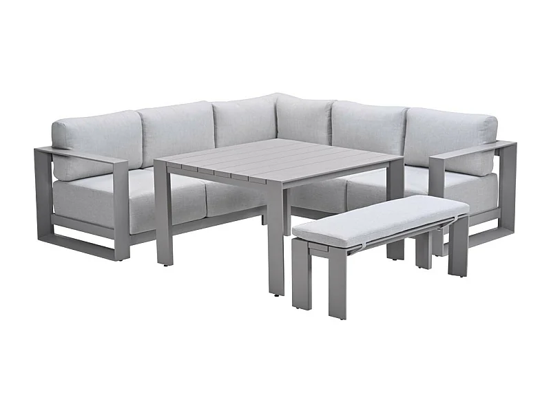 Ensemble de salon et salle à manger Garden Impressions Malacca taupe - sable de la vallée - 5 pièces