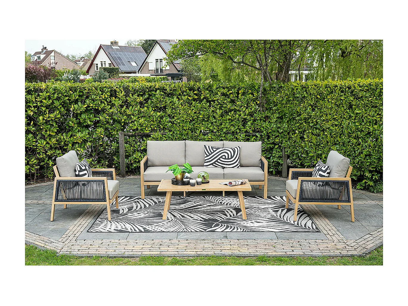 Garden Impressions San Capri loungeset 4-delig - light teak aluminium