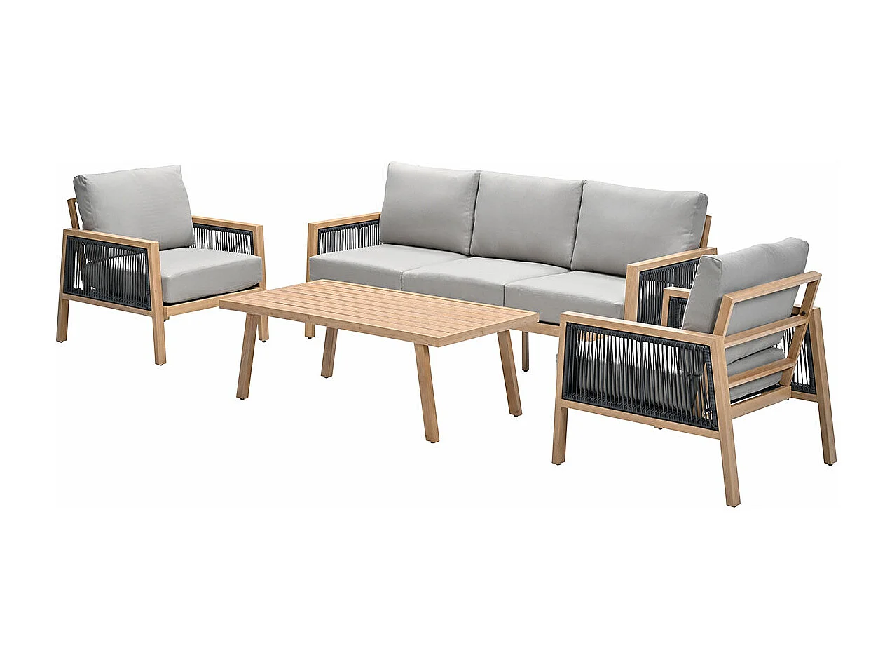 Garden Impressions San Capri loungeset 4-delig - light teak aluminium