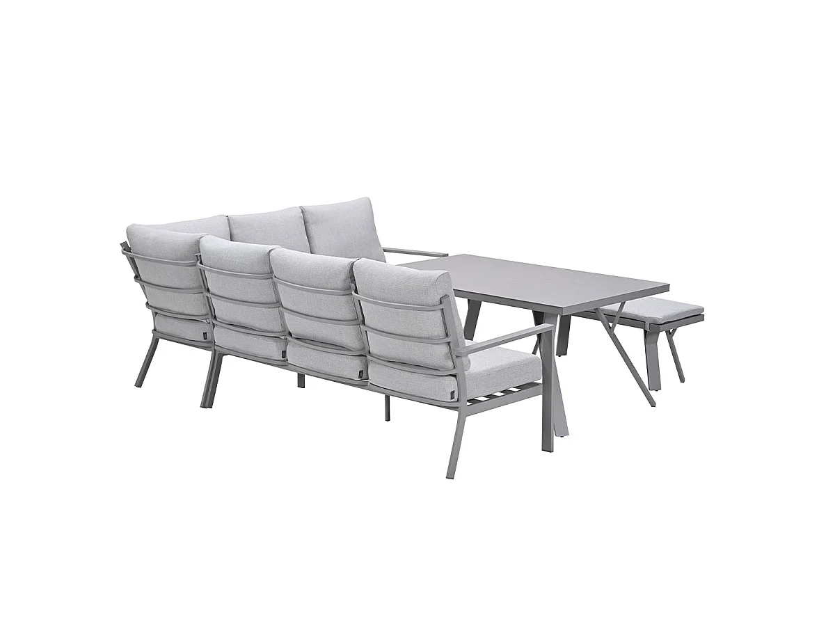 Garden Impressions Senja lounge dining set 4-delig rechts - valley sand
