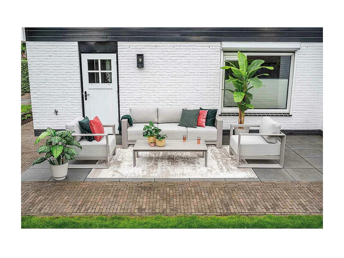 Garden Impressions Malakka loungeset 3 - delig taupe/valley sand