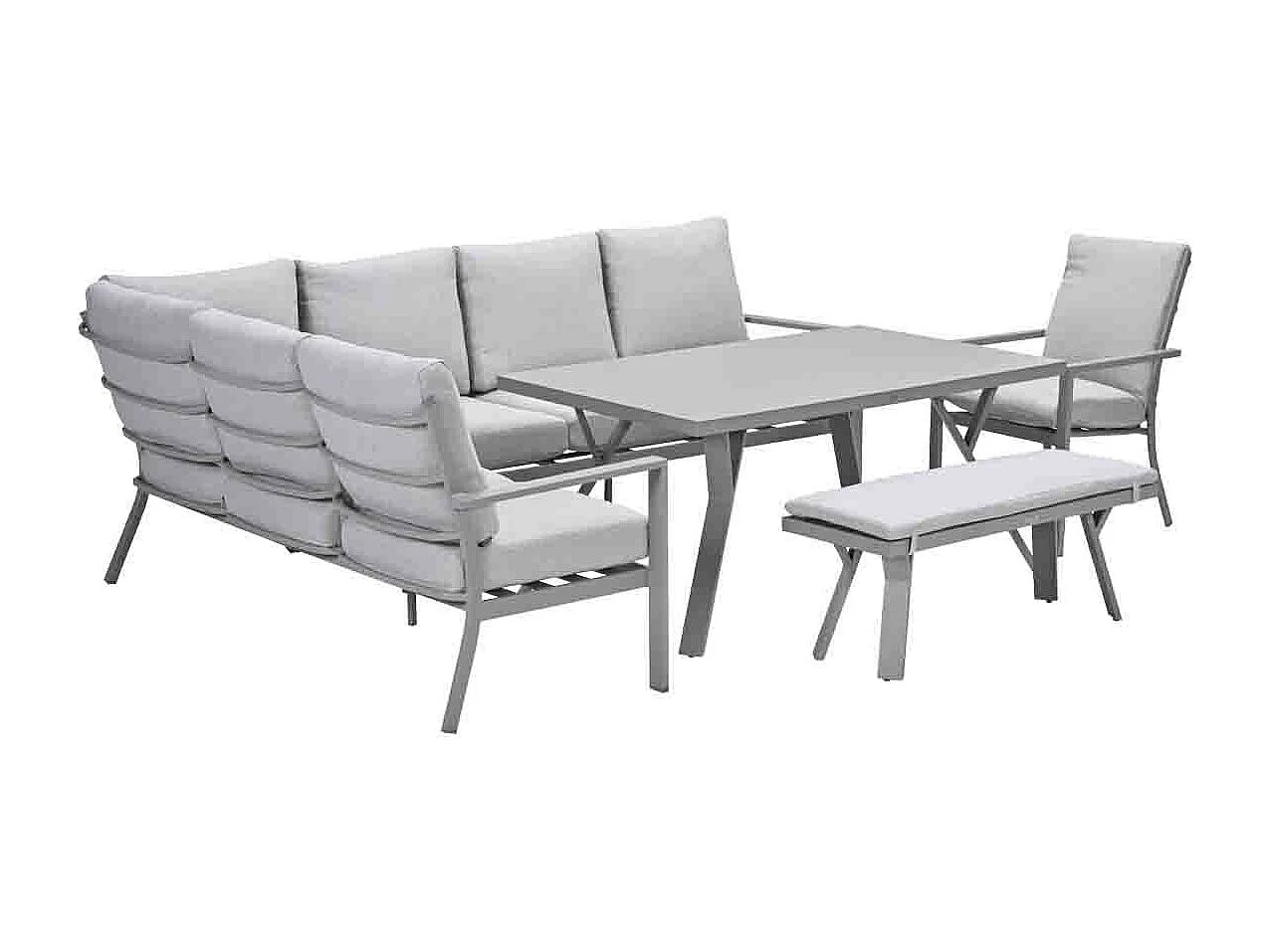 Garden Impressions Senja lounge dining set 5-delig links incl. stoel - valley sand
