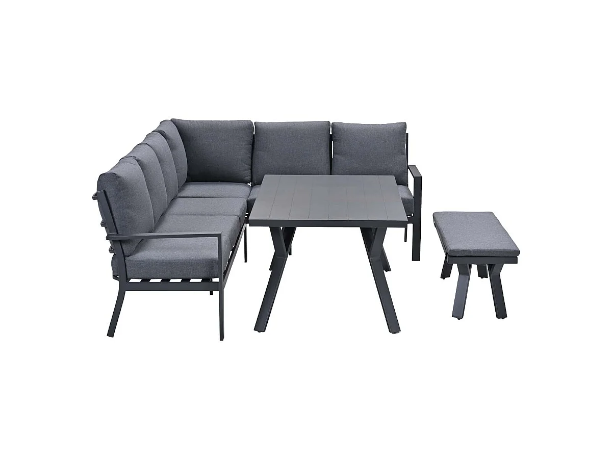 Garden Impressions Senja lounge dining set 4-delig rechts - mystic grijs