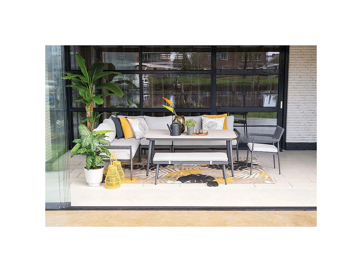 Garden Impressions Tineo lounge dining set 6-delig - donker grijs