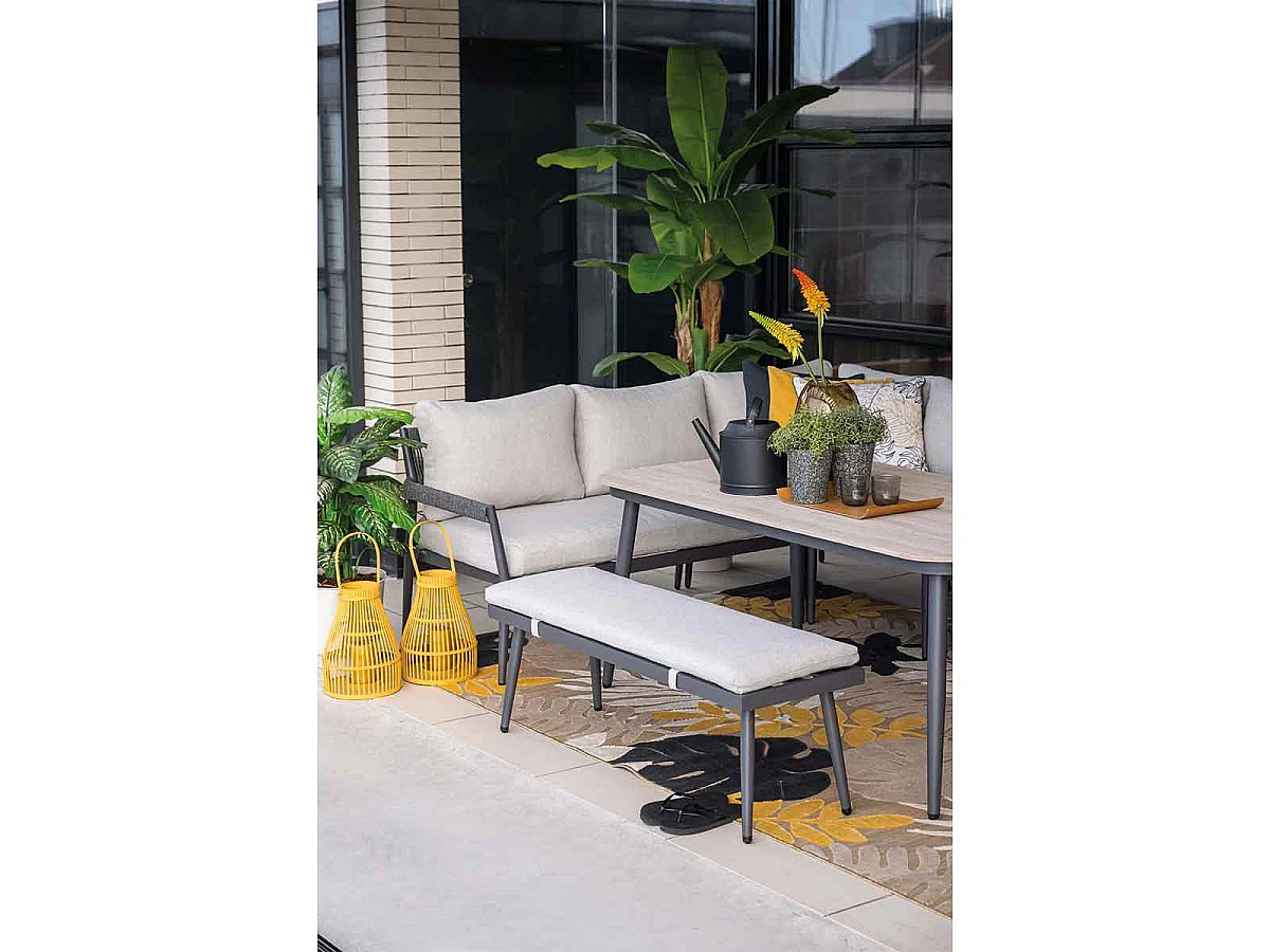 Garden Impressions Tineo lounge dining set 6-delig - donker grijs