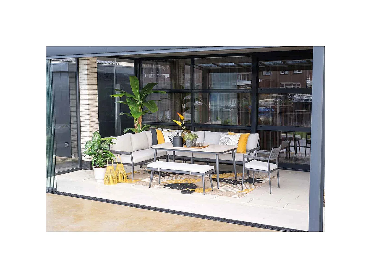 Garden Impressions Tineo lounge dining set 6-delig - donker grijs