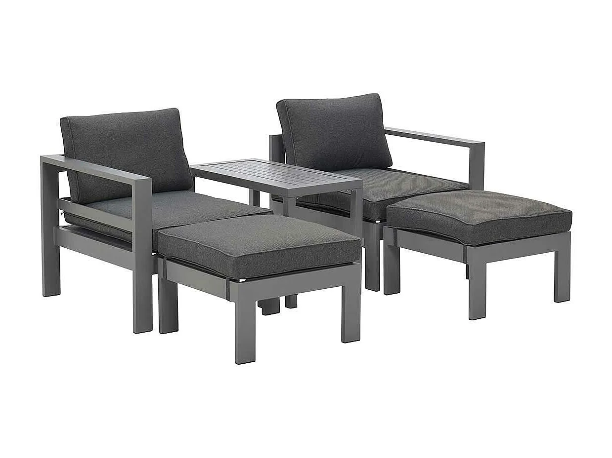 Ensemble de salon de balcon Garden Impressions Riga 5 pièces gris