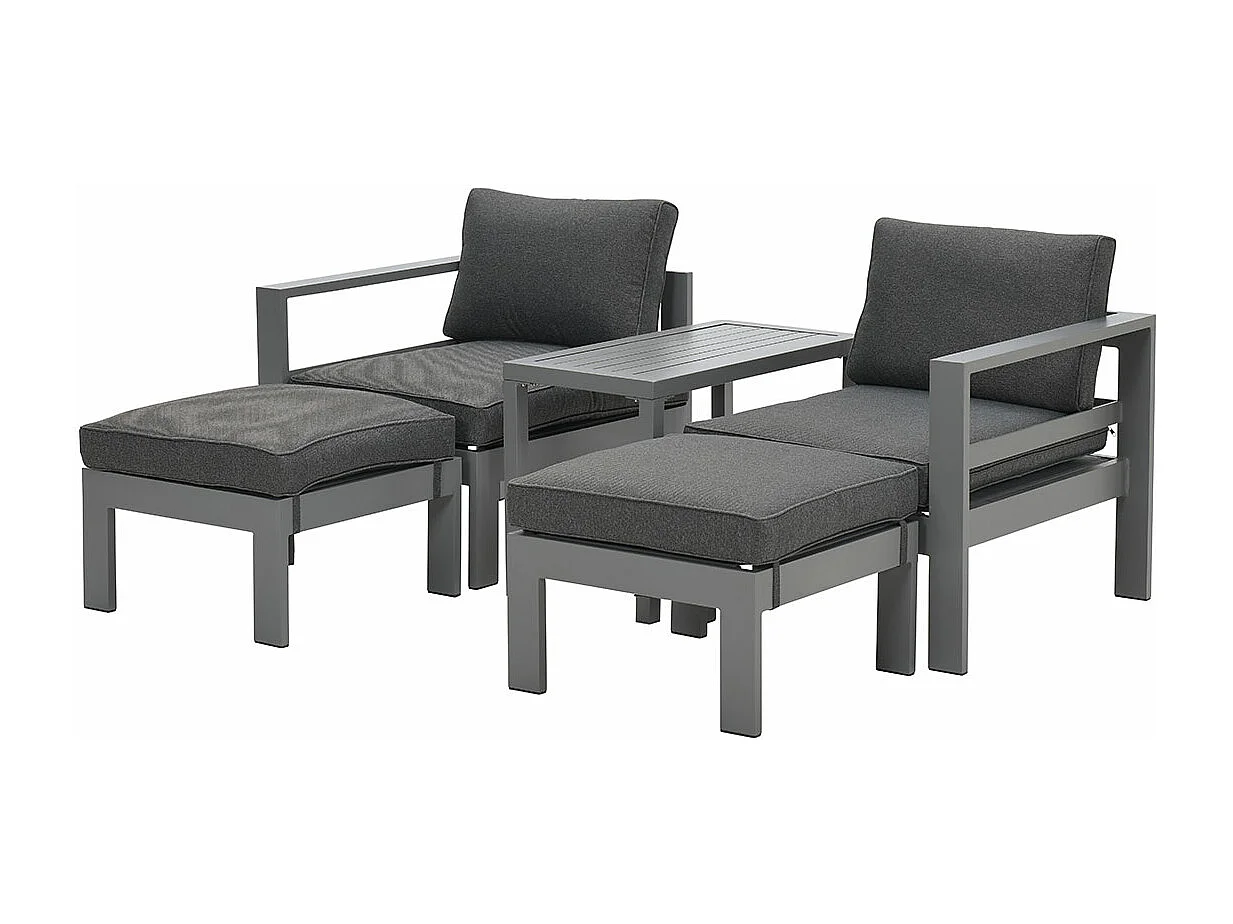 Ensemble de salon de balcon Garden Impressions Riga 5 pièces gris