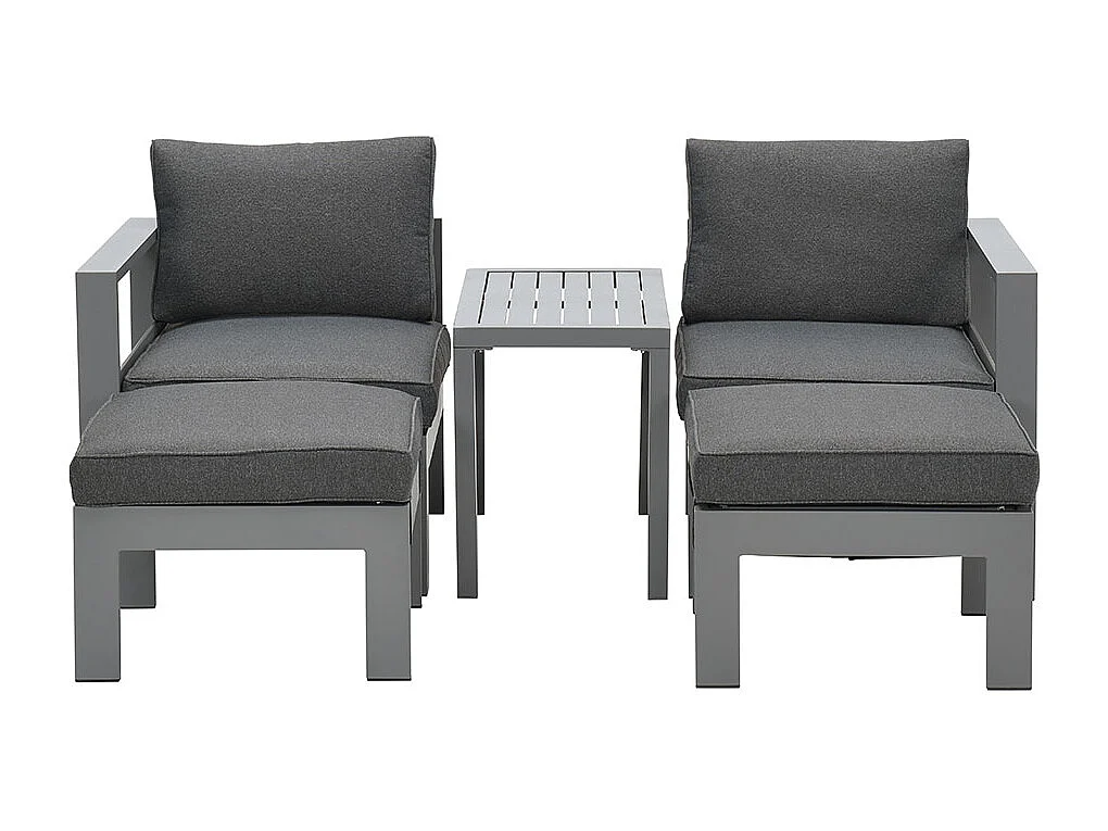 Ensemble de salon de balcon Garden Impressions Riga 5 pièces gris