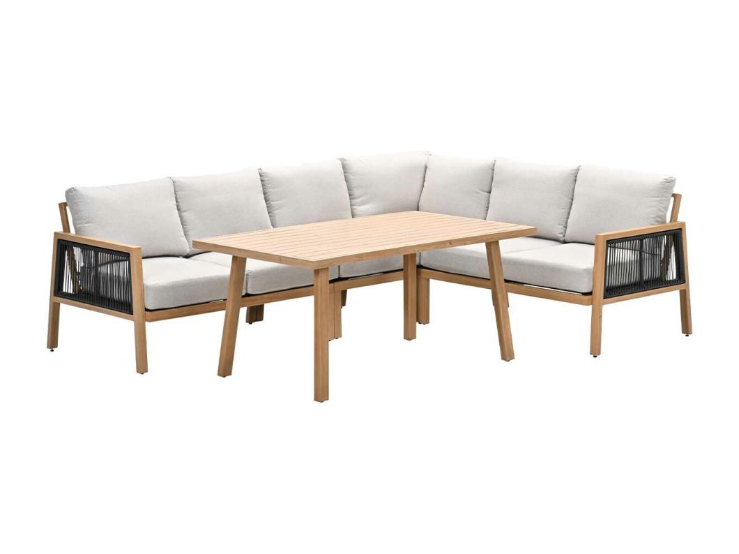 Garden Impressions San Capri lounge dining set 5-delig rechts - light teak aluminium