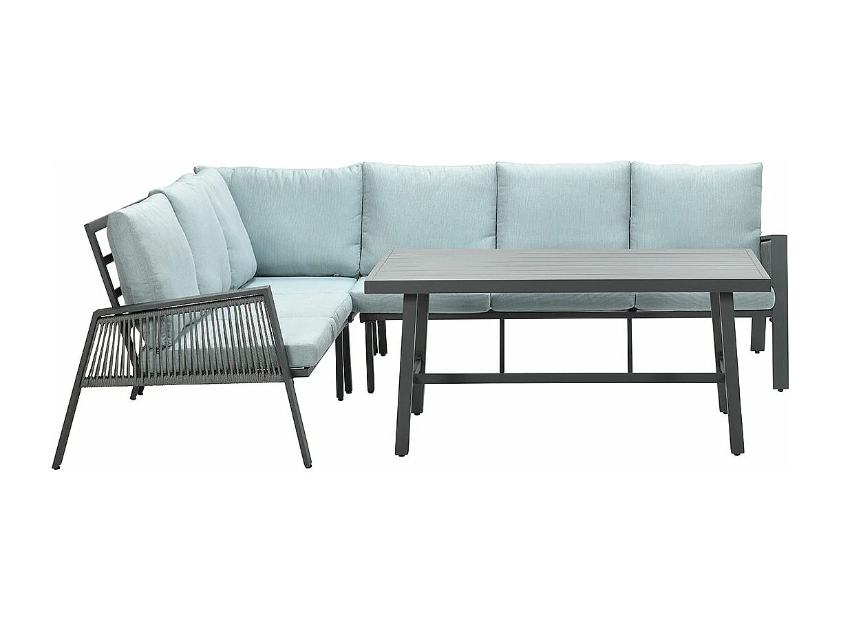 Garden Impressions Brendon lounge dining set 4-delig links - mint grijs